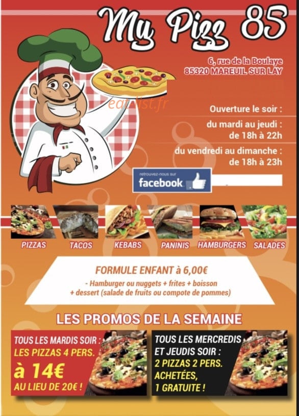 My pizz 85 — carte page 1