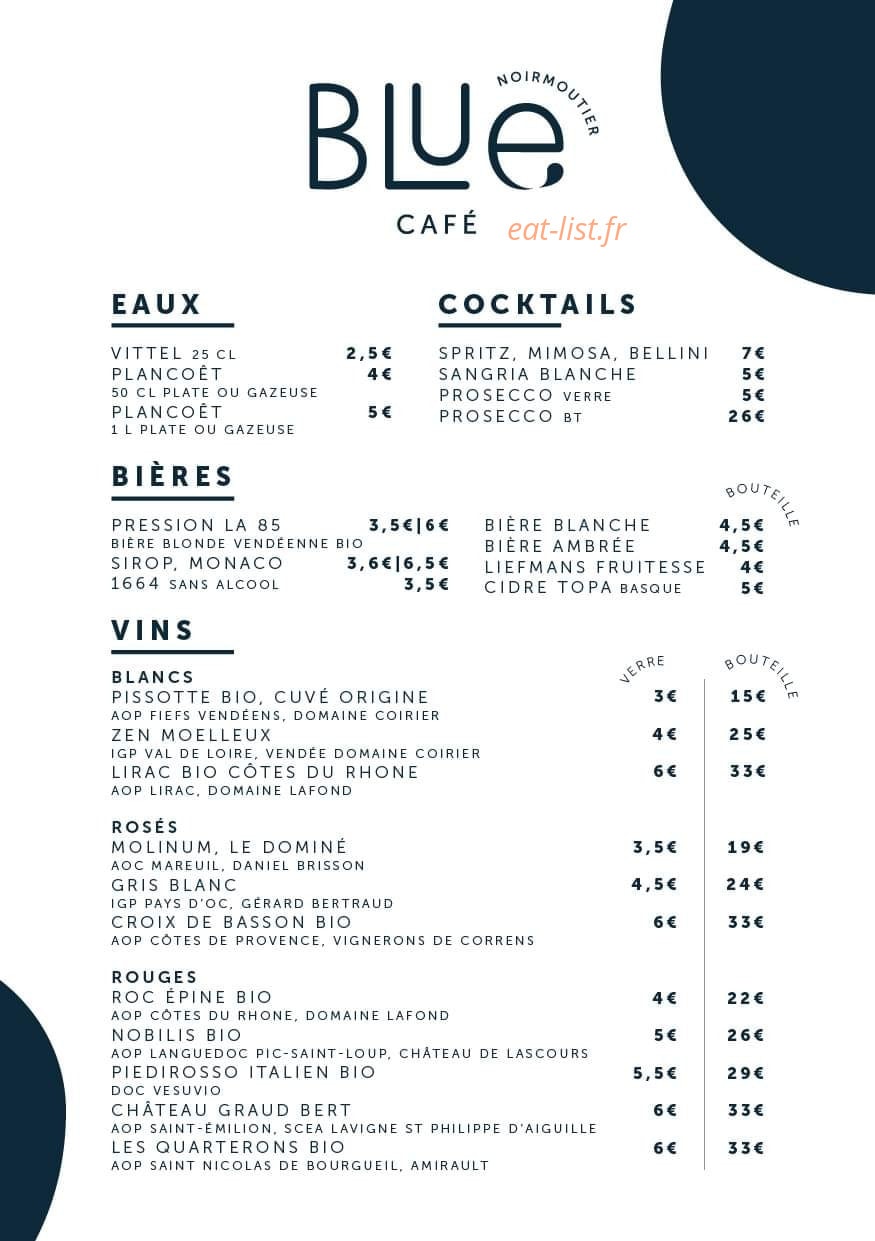 Blue café — carte page 4
