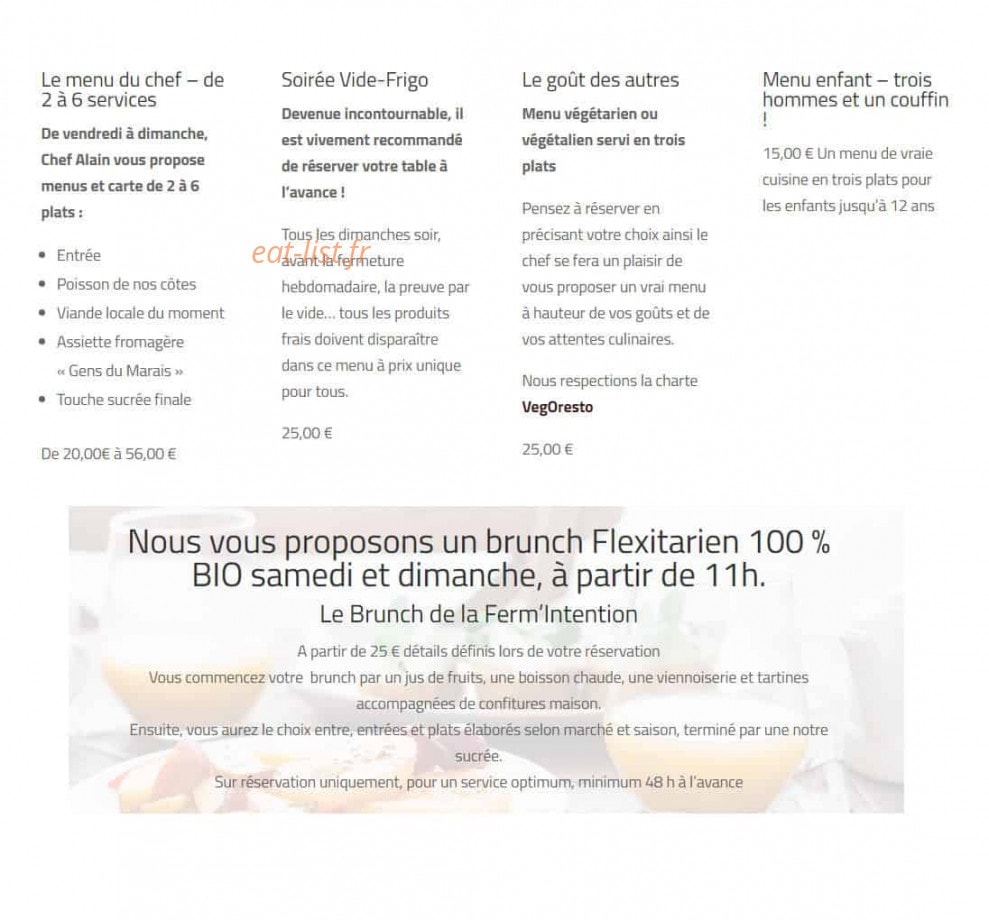 La Ferm'Intention — carte page 1