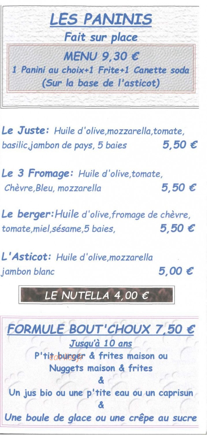 La P'tite Cuisine — carte page 4