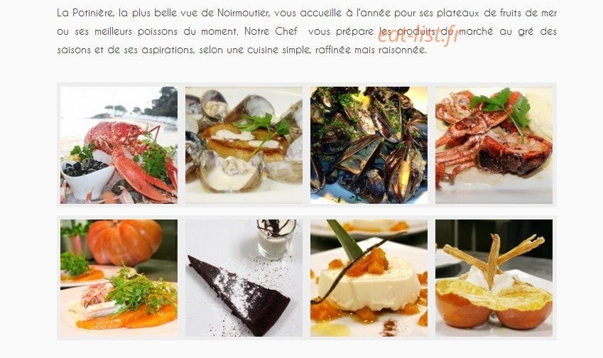 Carte et menu de La Potinière à Noirmoutier en l'Ile — Les informations supplémentaires