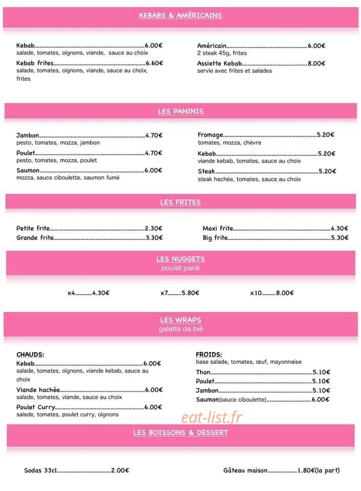 Le P’tit Caprice — carte page 2