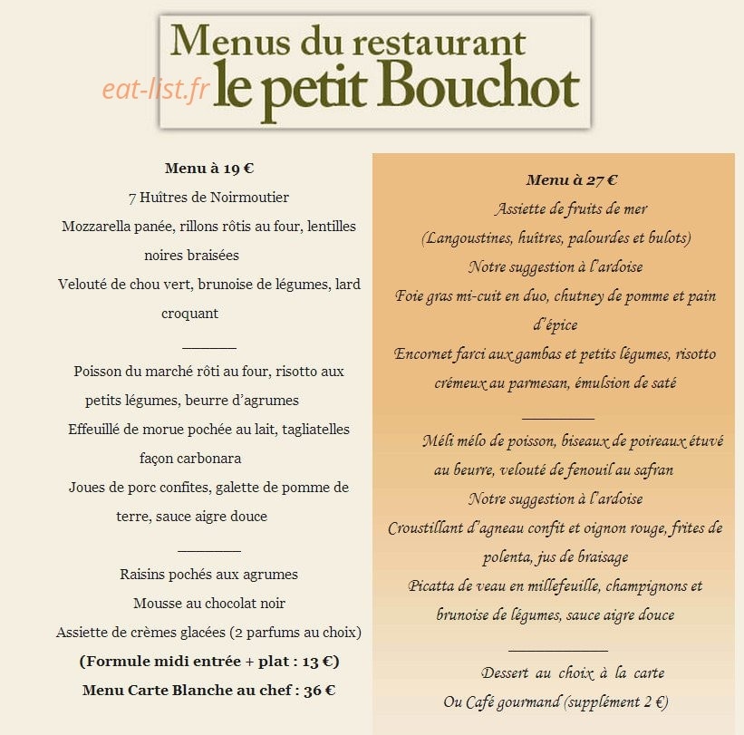 Le petit bouchot — carte page 5
