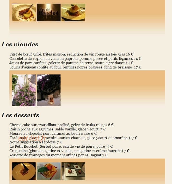 Le petit bouchot — carte page 4