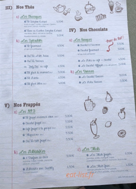 No Mad Coffee — carte page 1