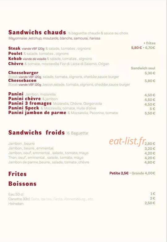 Pizza Picorino — carte page 2