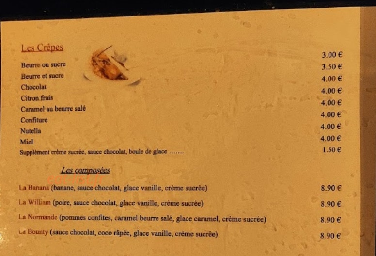 Crêperie du port — carte page 2