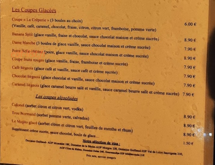 Crêperie du port — carte page 6
