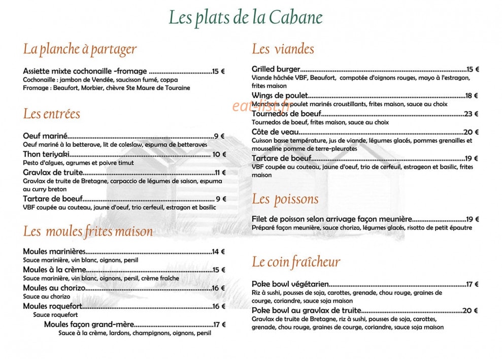 La Cabane sur le Port — carte page 1