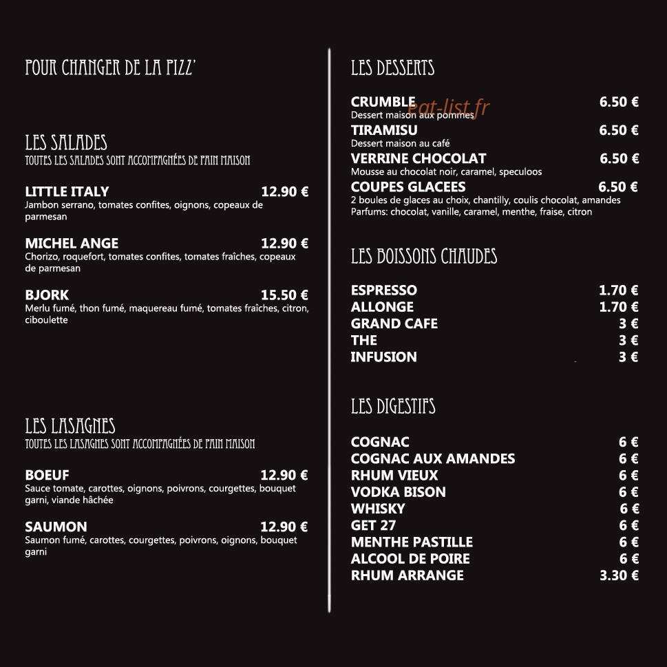 Le Mille Pates — carte page 4