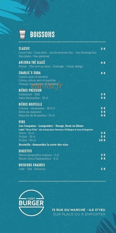 Foxy Burger — carte page 4