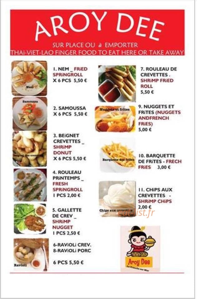 Aroy dee — carte page 1