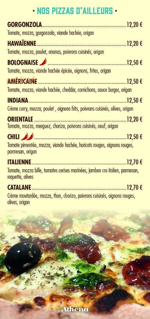 Carte et menu de Boulangerie Bonnin à La Tranche sur Mer — Les pizzas d' ailleurs