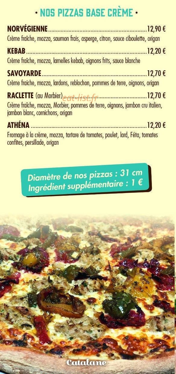 Carte et menu de Boulangerie Bonnin à La Tranche sur Mer — Les pizzas à base crème