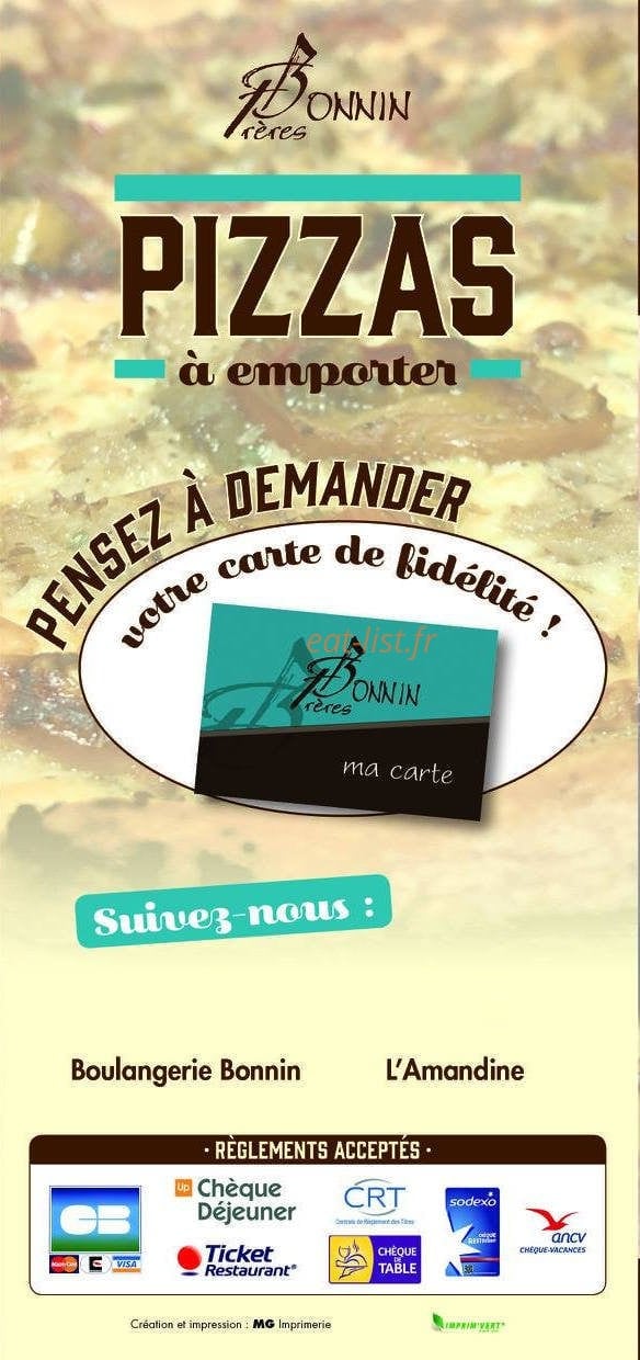 Carte et menu de Boulangerie Bonnin à La Tranche sur Mer — Les informations suite
