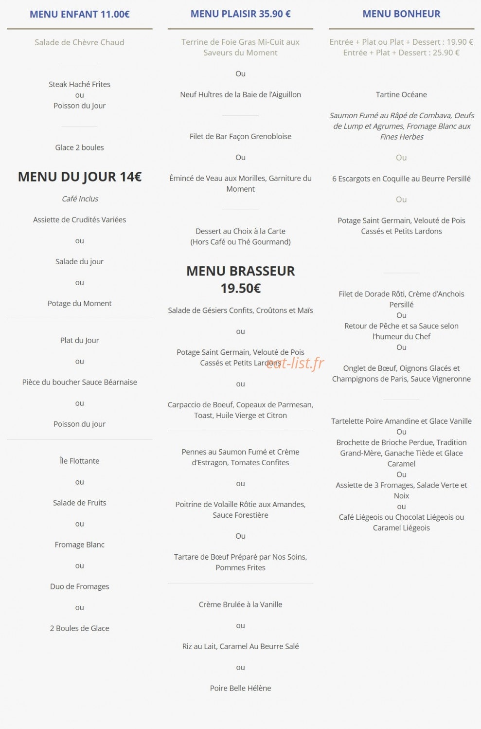 Hôtel de la Mer — carte page 2