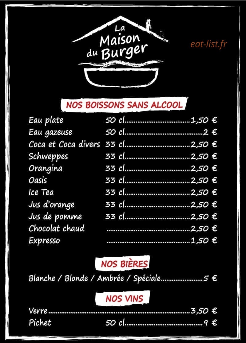 La Maison du Burger — carte page 2