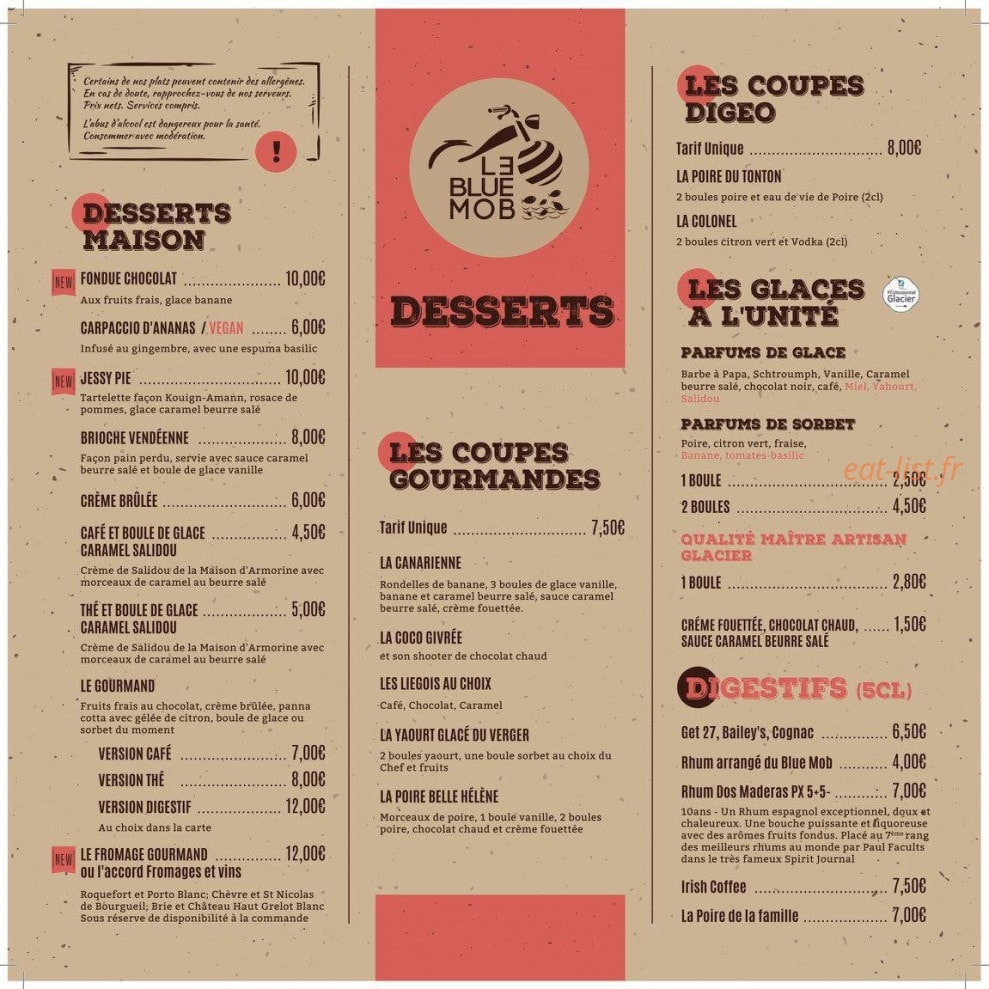 Le Blue Mob — carte page 3