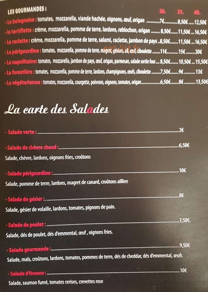 La pâte à pizz' — carte page 2