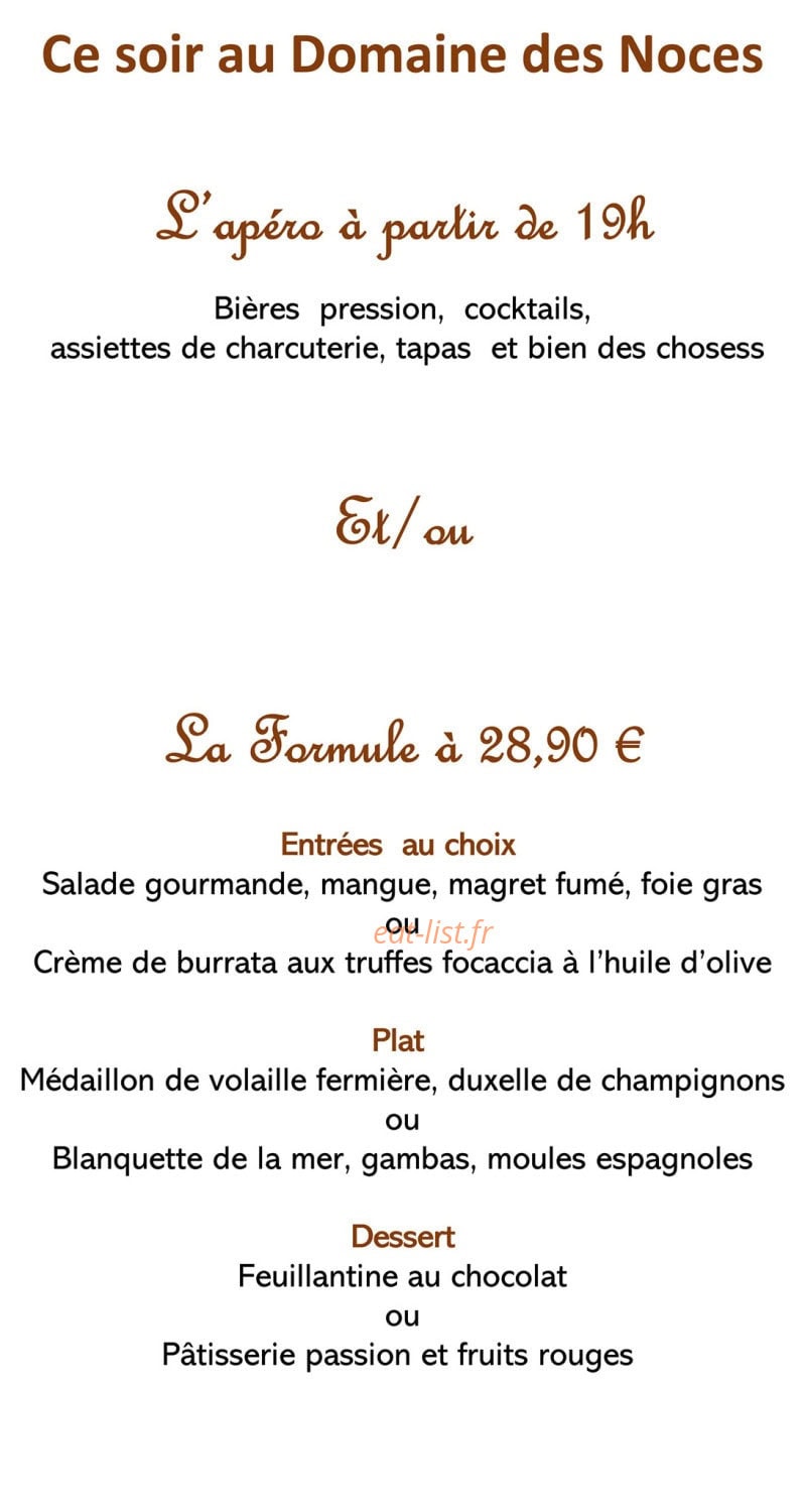 Domaine des Noces — carte page 1