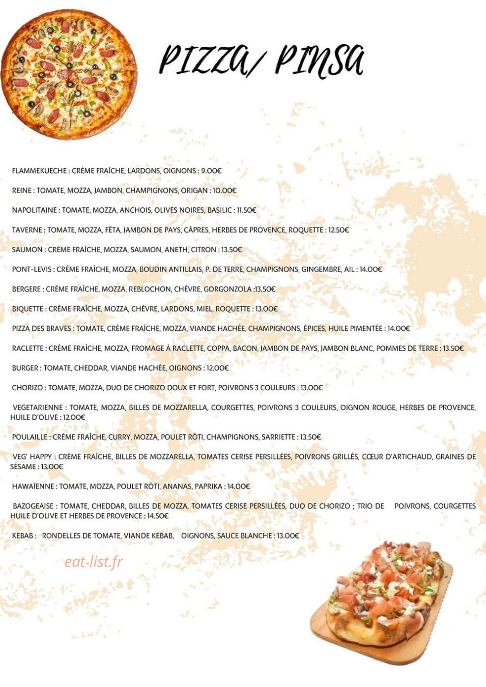 La Taverne — carte page 1