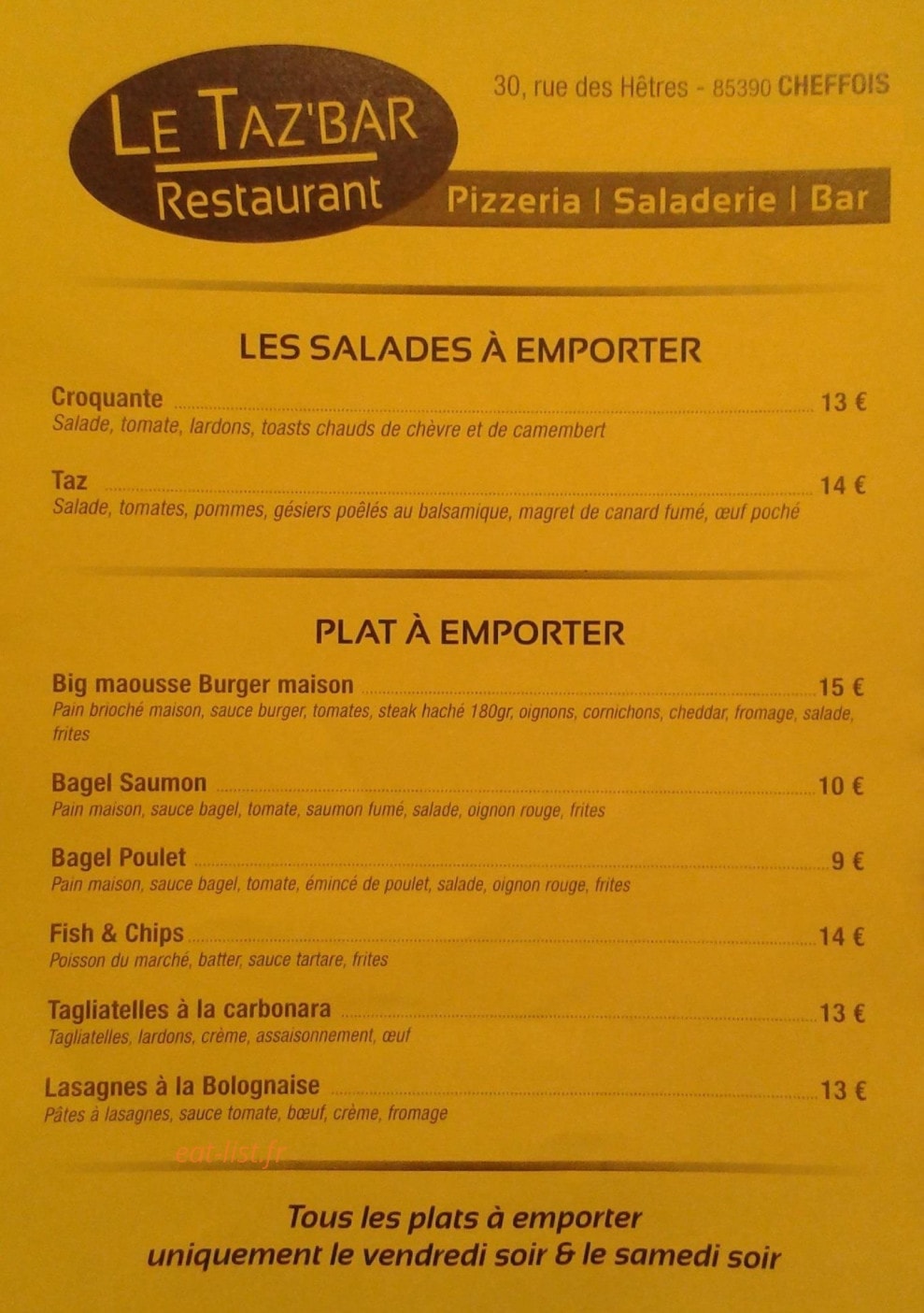 Le Taz'Bar — carte page 3