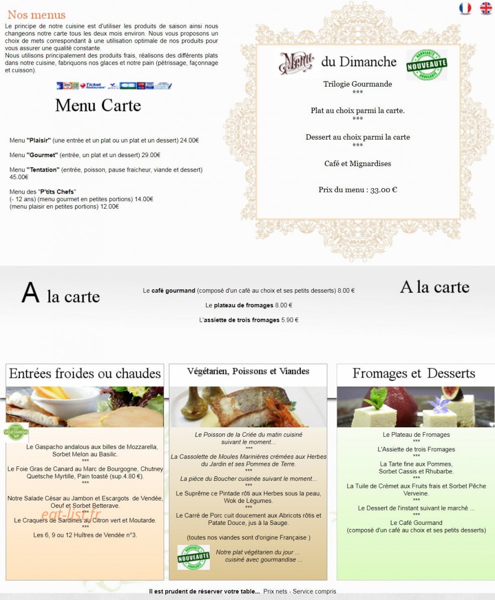 Au Fil des Saisons — carte page 1
