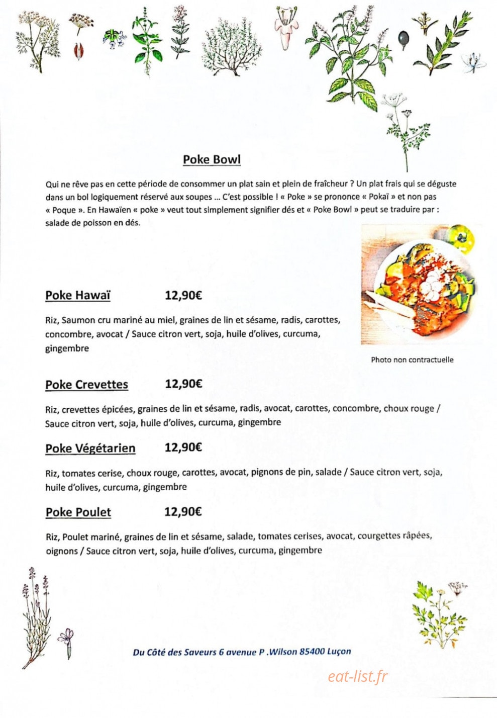 Du Côté des Saveurs — carte page 2