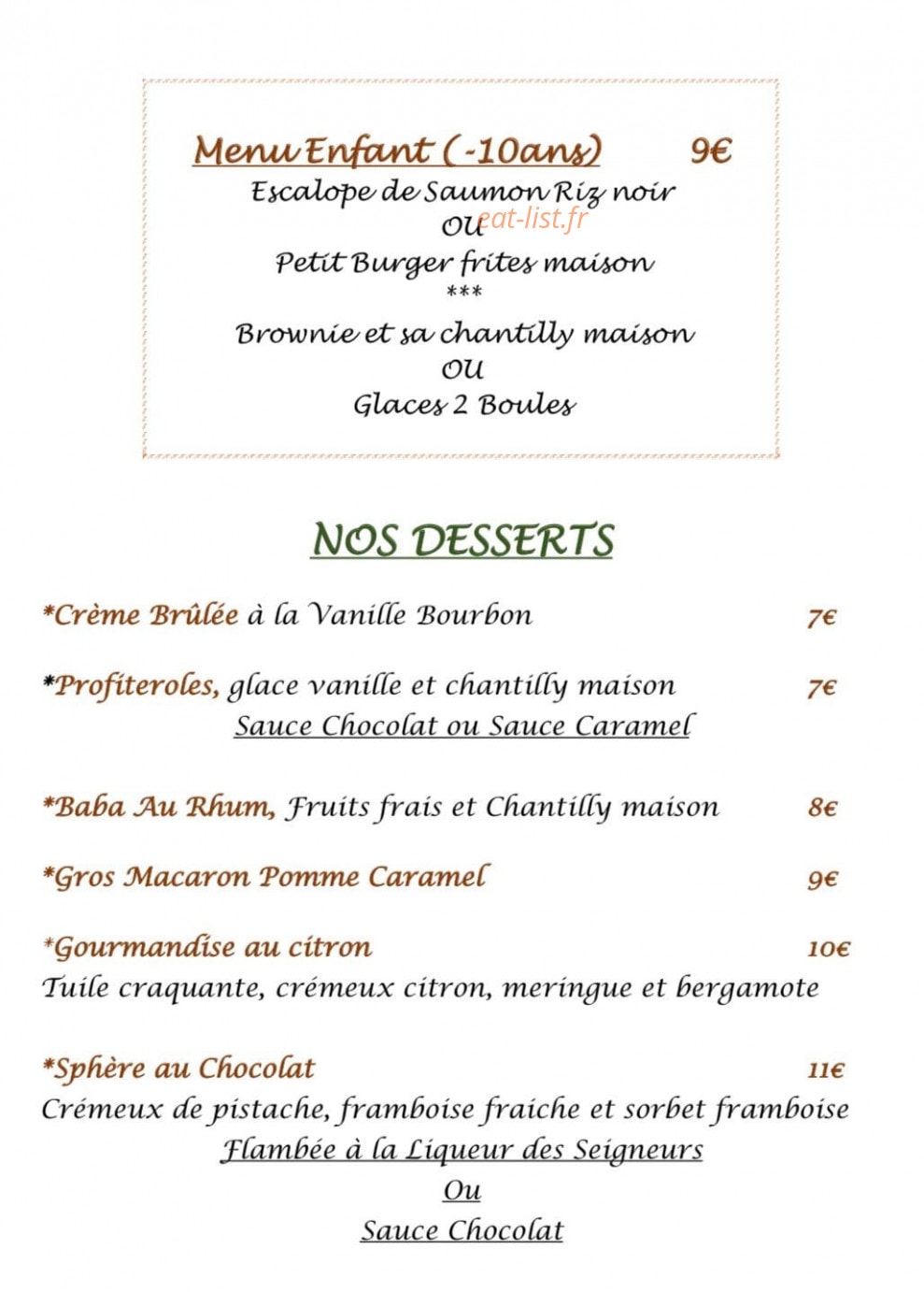 La Bastide — carte page 6