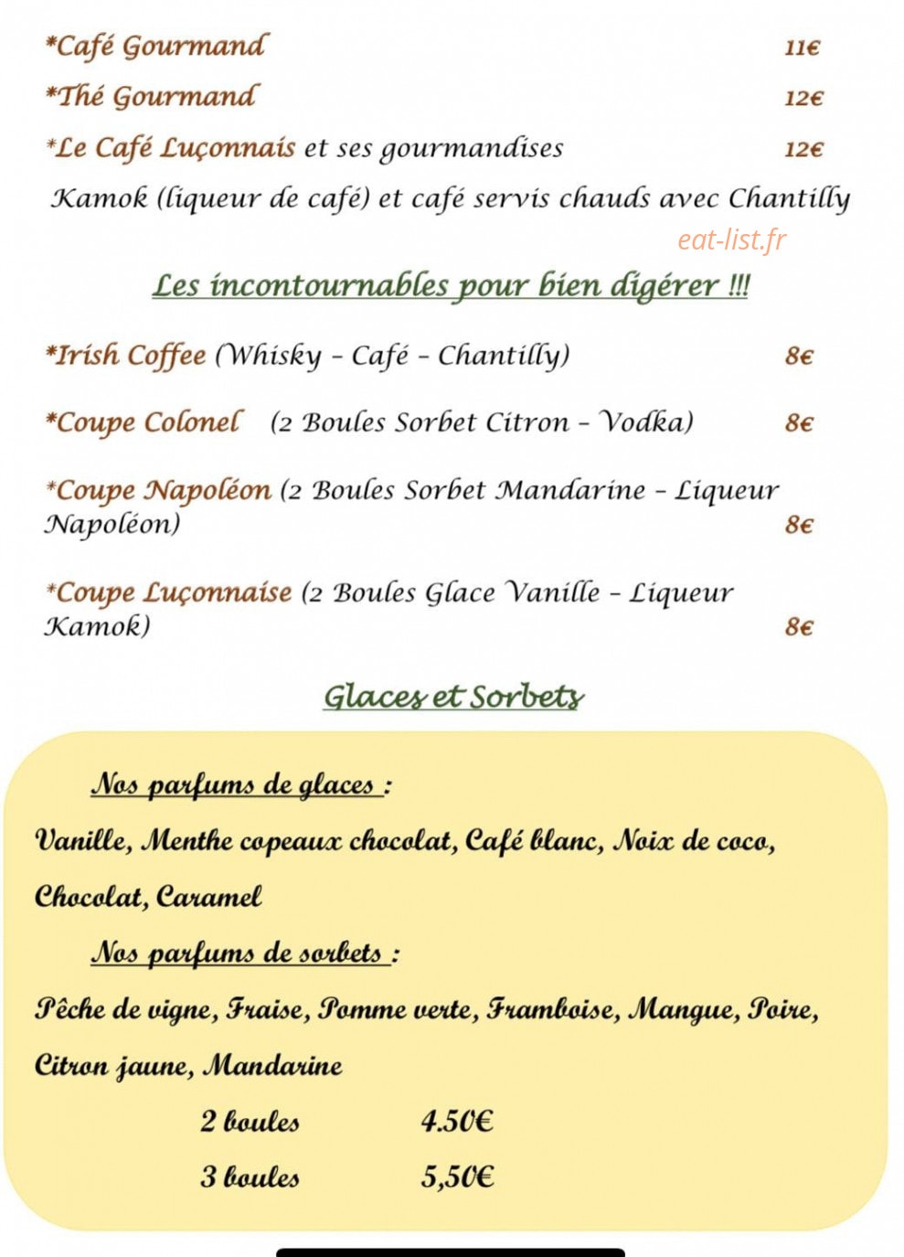 La Bastide — carte page 7