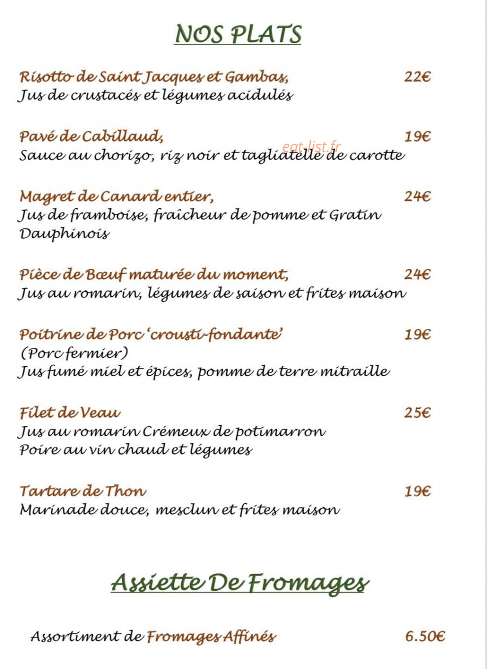 La Bastide — carte page 2