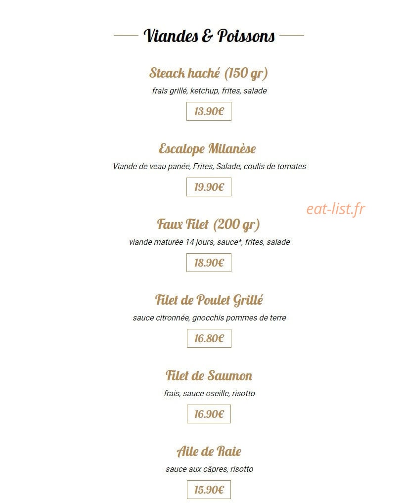 La Trattoria — carte page 10