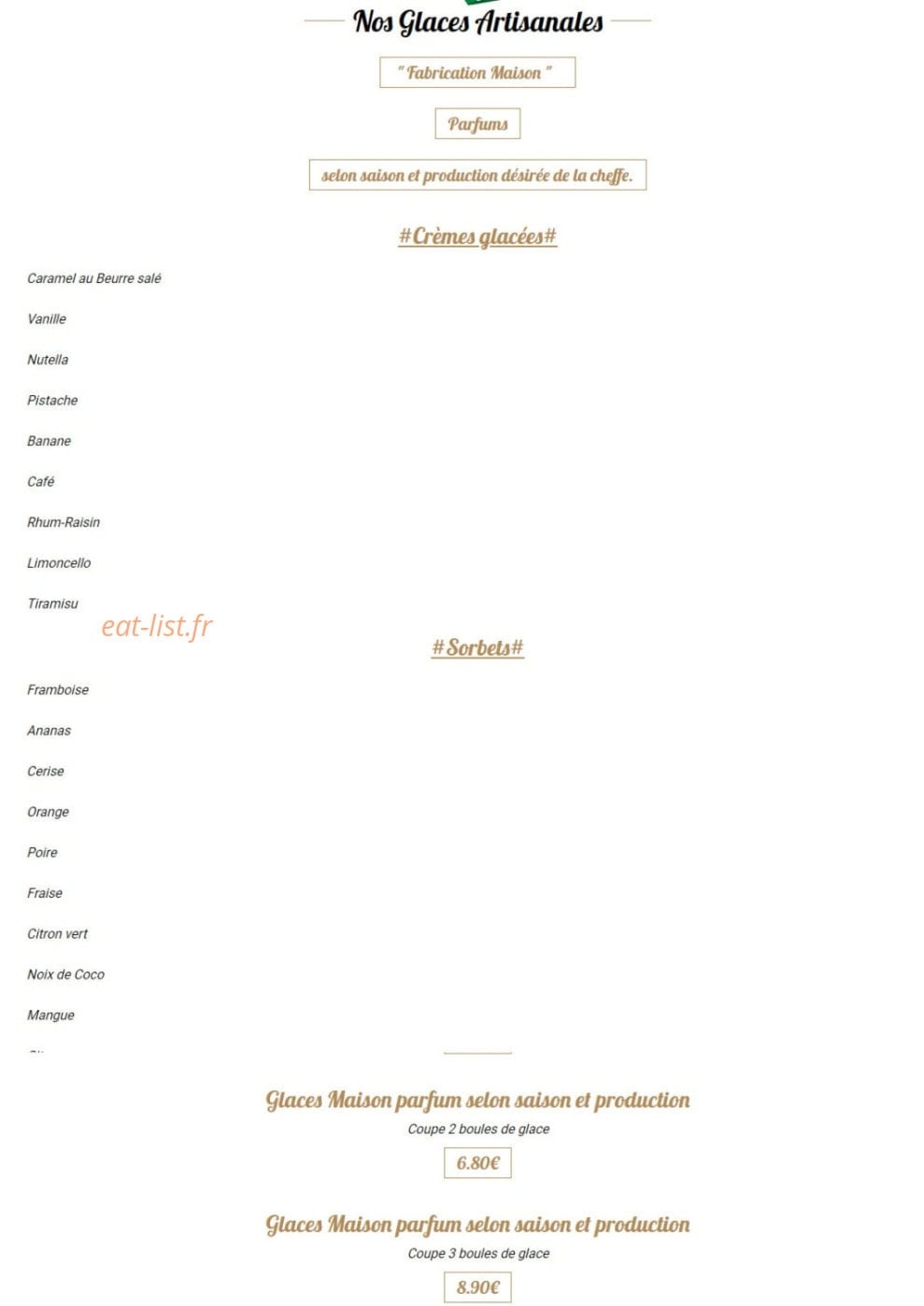 La Trattoria — carte page 13