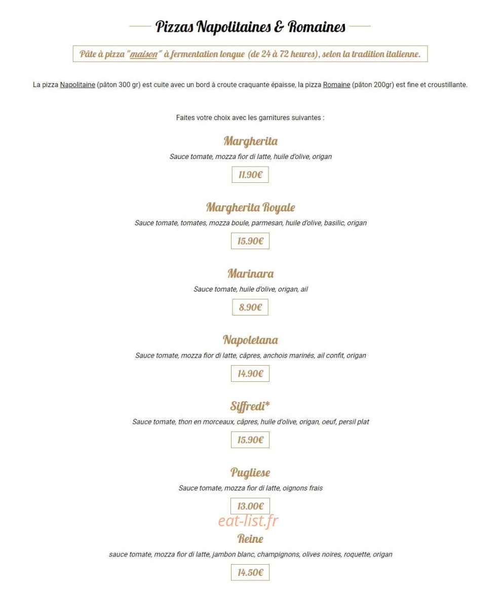La Trattoria — carte page 3