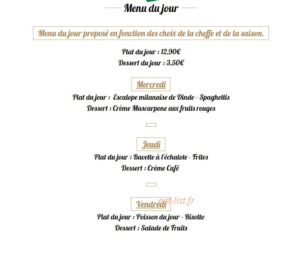 La Trattoria — carte page 12