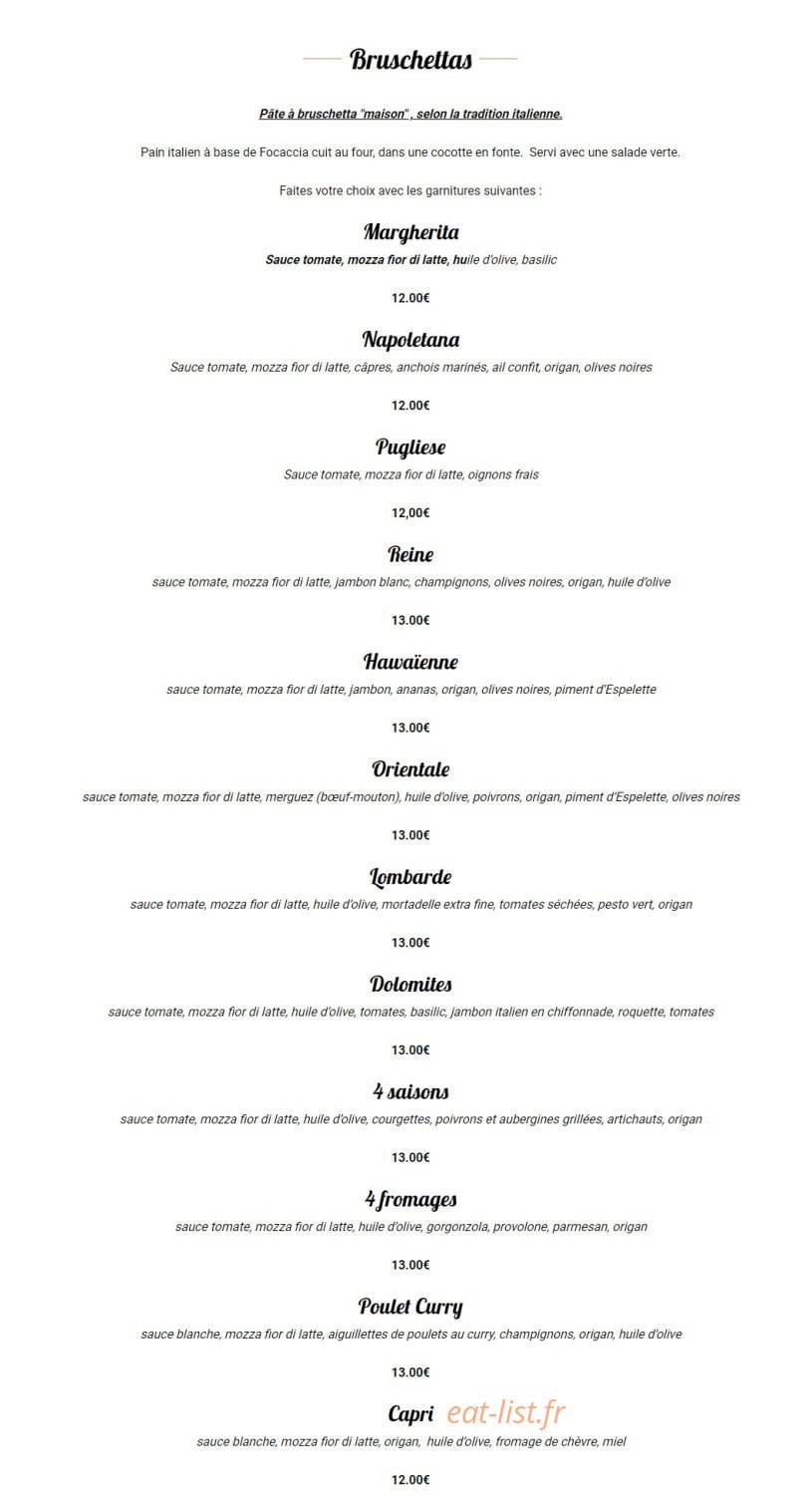La Trattoria — carte page 9