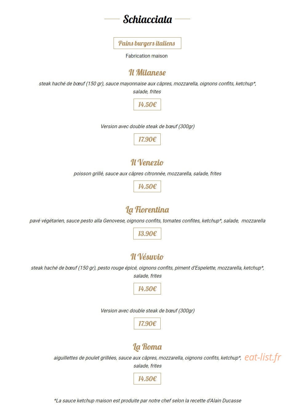 La Trattoria — carte page 2