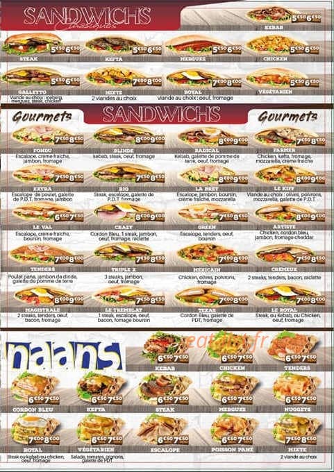 Naans Express — carte page 3