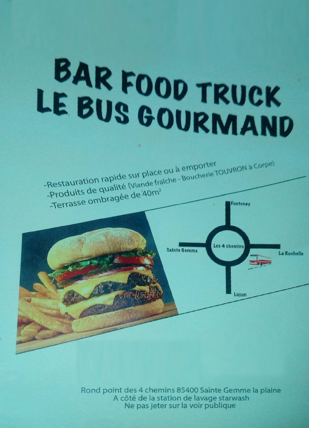 Le Bus Gourmand — carte page 1