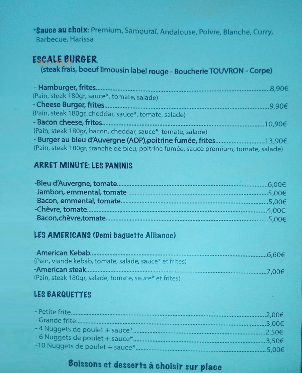 Le Bus Gourmand — carte page 2