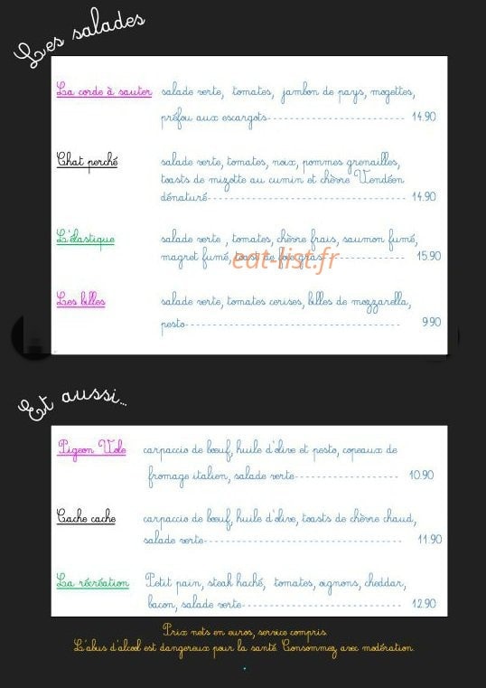 La Récré — carte page 2