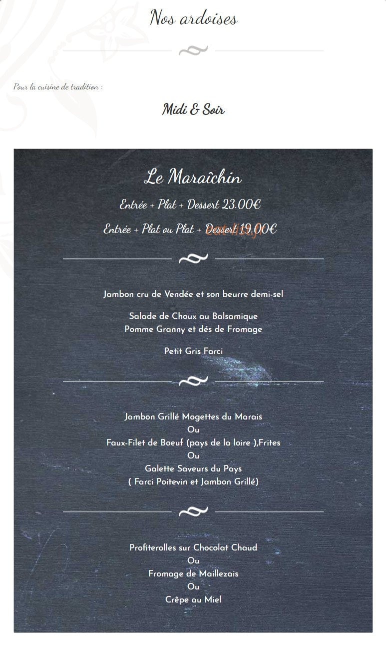 Auberge de l'Abbaye — carte page 2