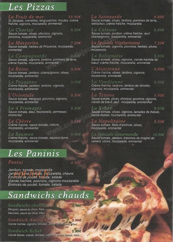 Le gourmand — carte page 2