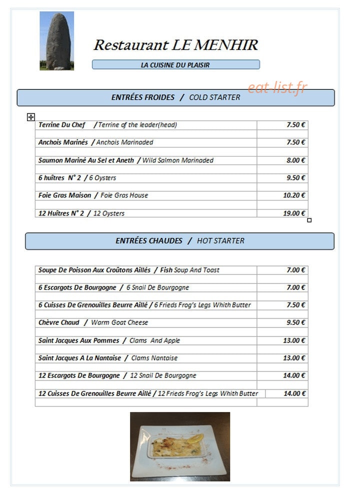 Le Menhir — carte page 1