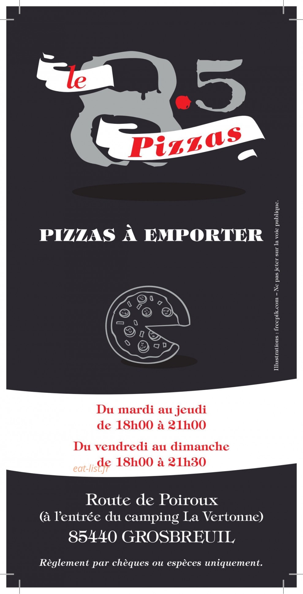 8.5 pizza — carte page 1