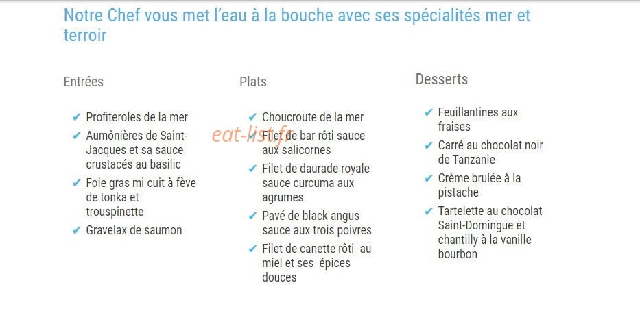 Le Plaisance — carte page 1