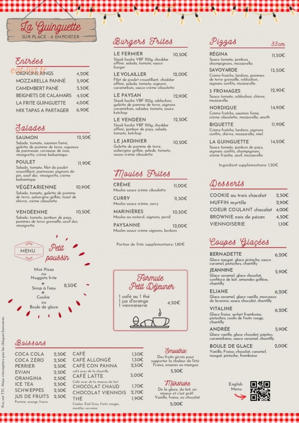 La Guinguette — carte page 1