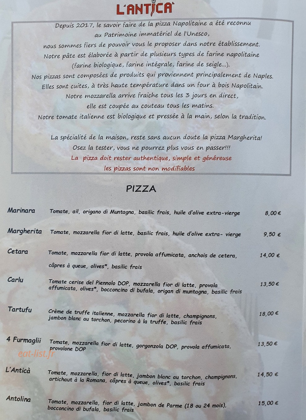 L'Anticà — carte page 1