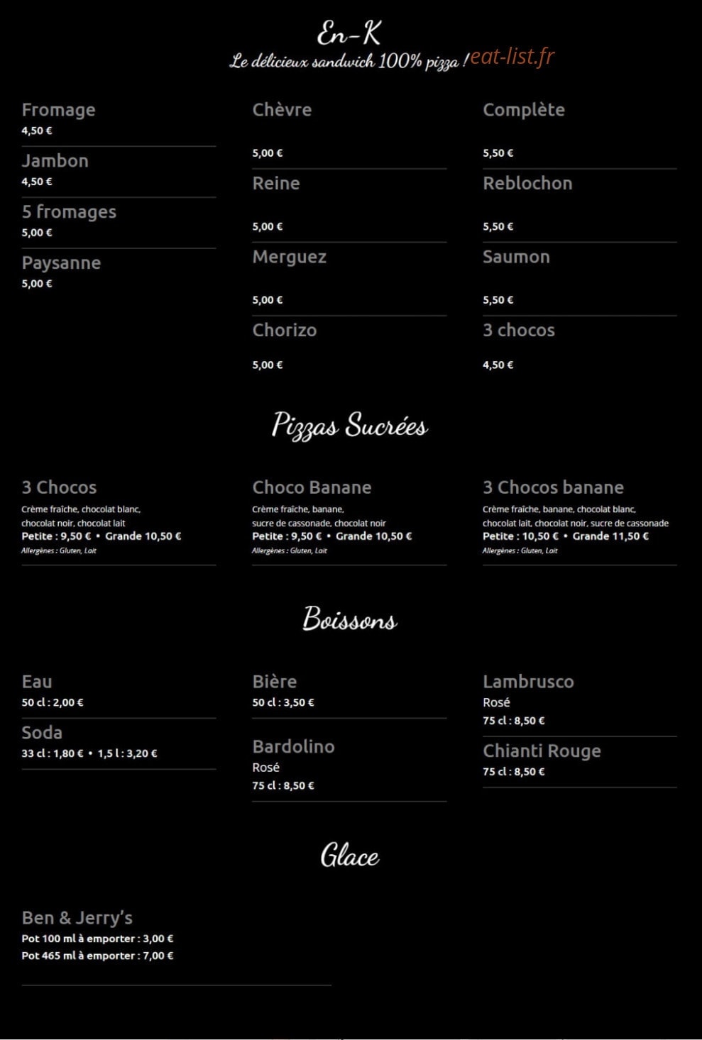 K.pizz — carte page 2