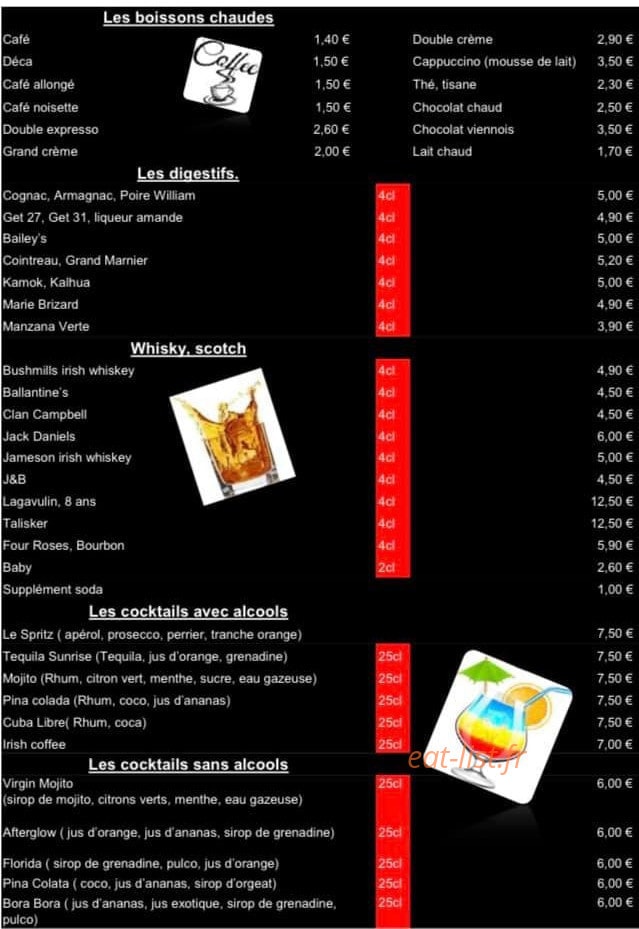 Bar O 'Quai — carte page 4
